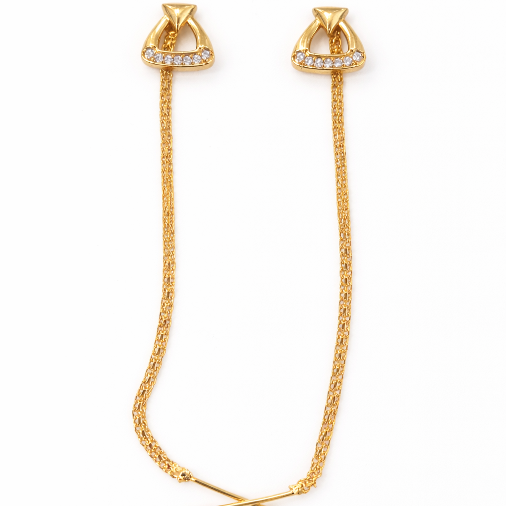 Sleek Crystal Chain Drop Gold-Tone Earrings