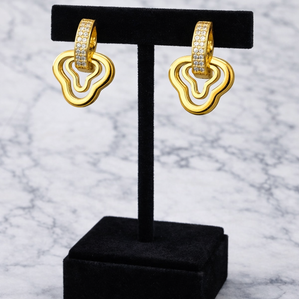 Modern Loop Gold-Tone Stud Earrings