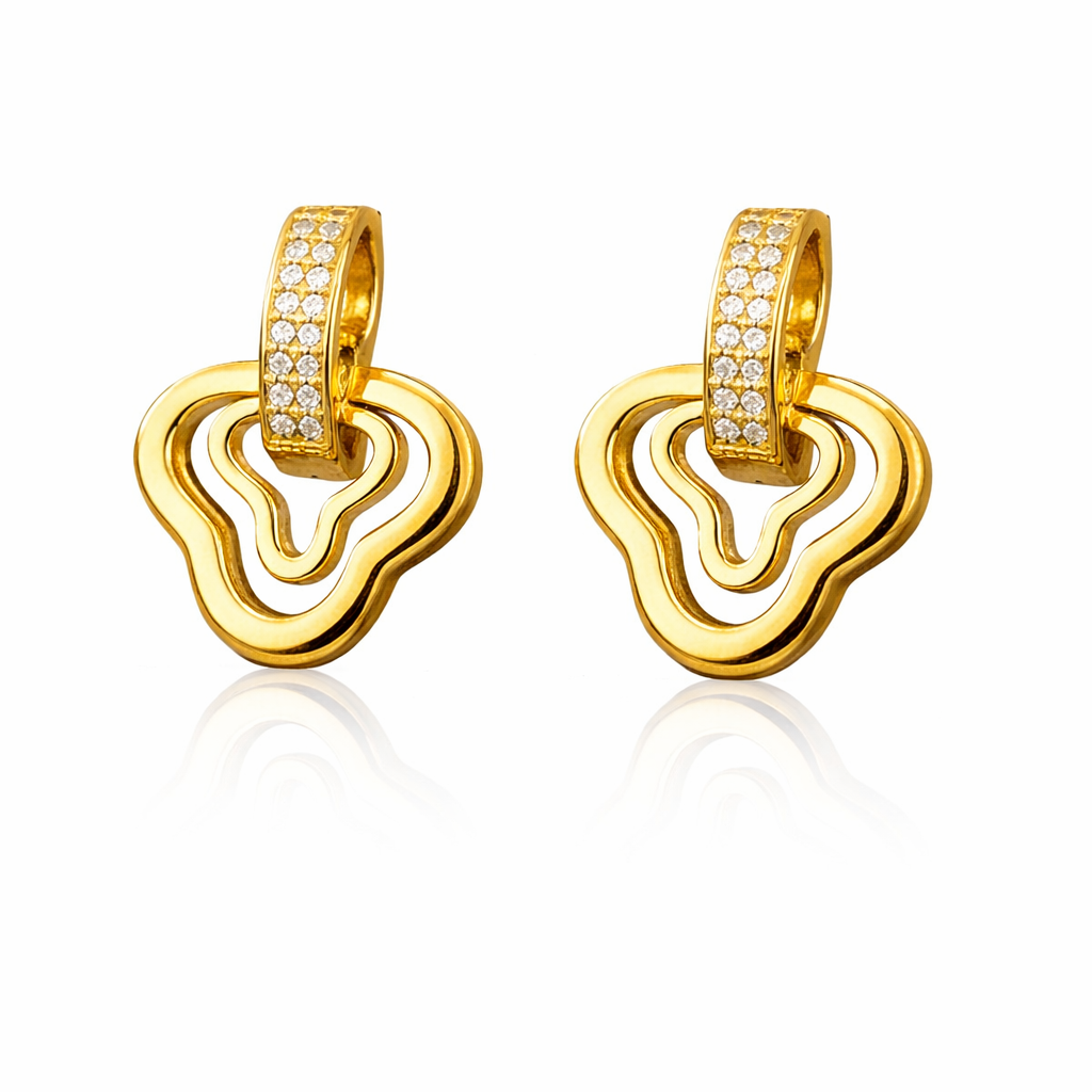 Modern Loop Gold-Tone Stud Earrings