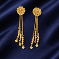 Floral Chain Tassel Gold-Tone Drop Earrings