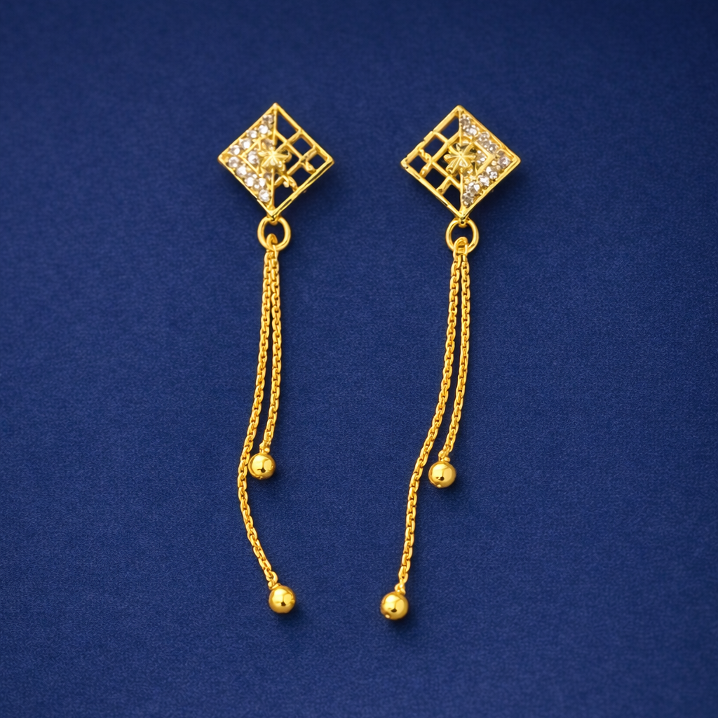 Geometric Chain Drop Gold-Tone Earrings