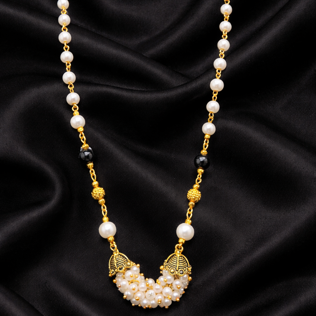 Elegant Pearl Mangalsutra-Inspired Chain