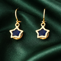 Star Blue Stone Gold-Tone Drop Earrings