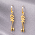Delicate Leaf Chain Drop Gold-Tone Earrings