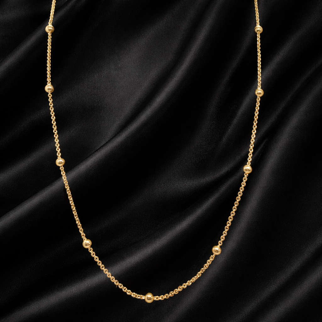 Minimal Gold-Tone Beaded Chain