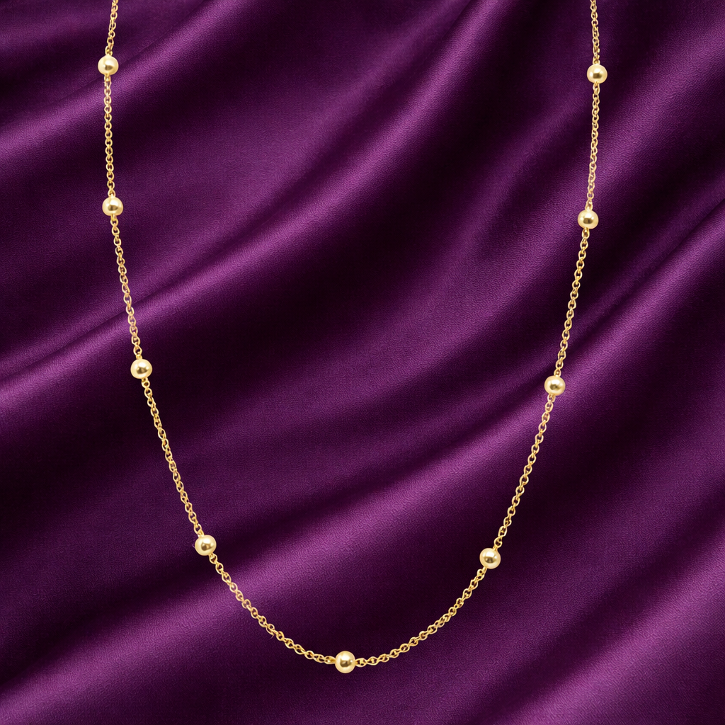 Minimal Gold-Tone Beaded Chain