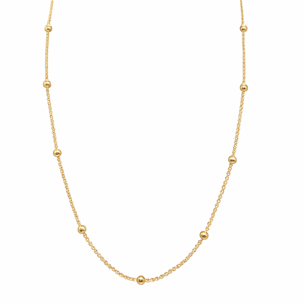 Minimal Gold-Tone Beaded Chain