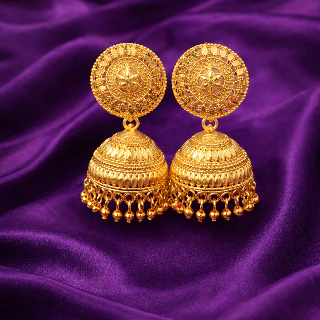 Classic Gold-Tone Filigree Jhumka