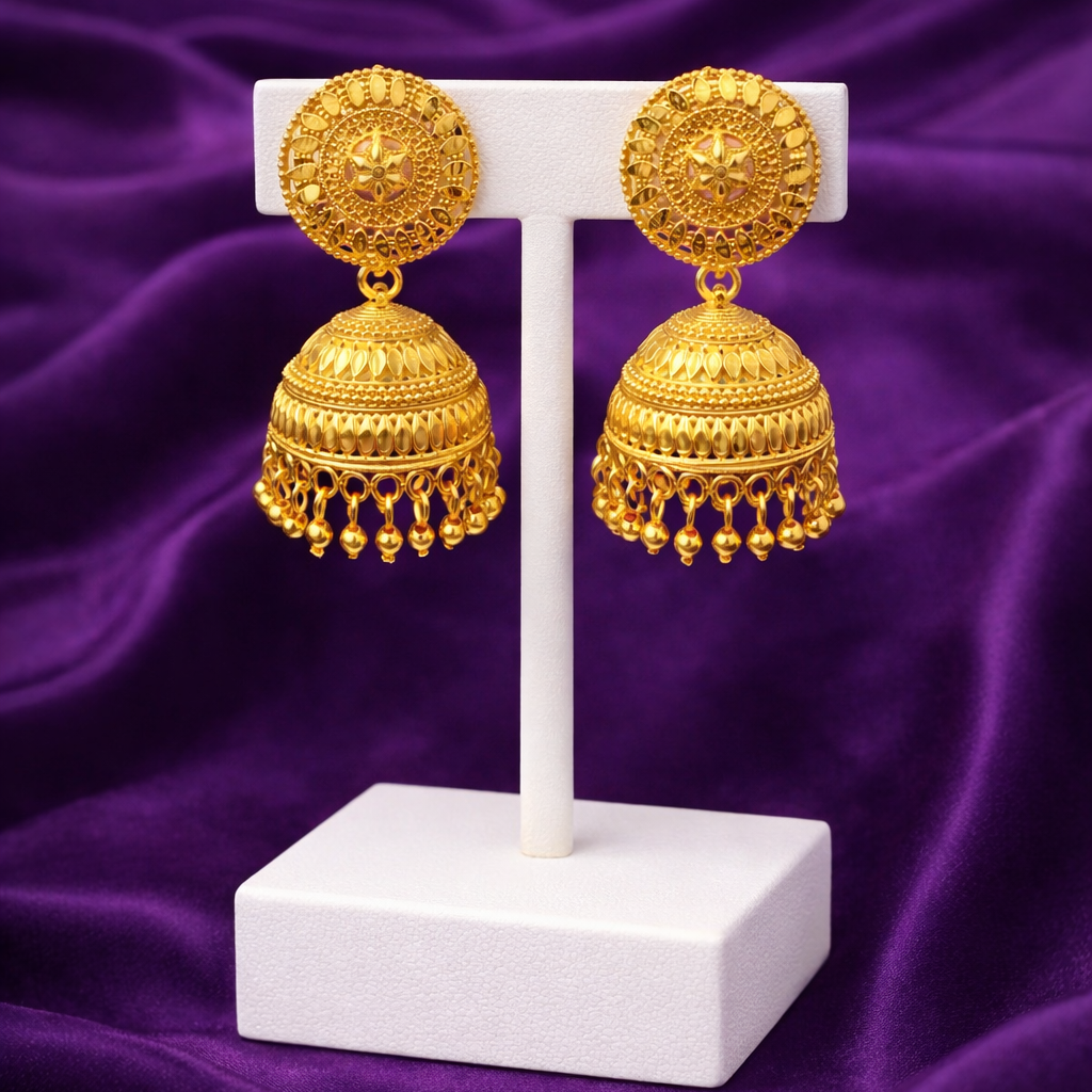 Classic Gold-Tone Filigree Jhumka