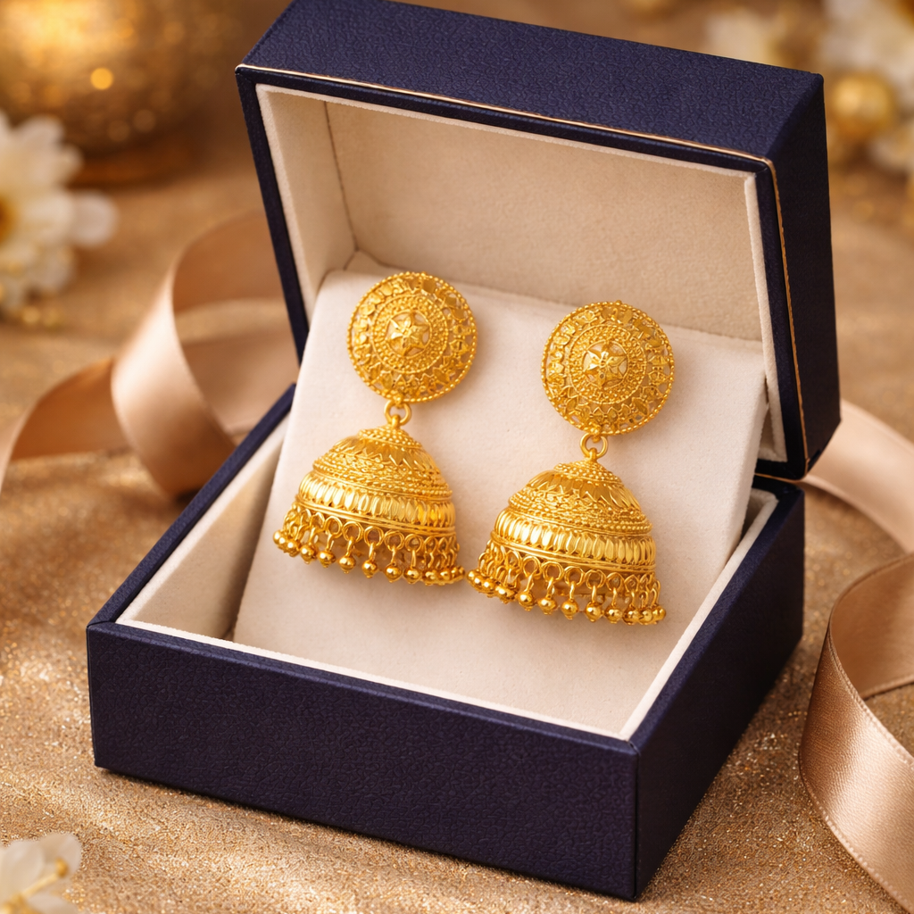 Classic Gold-Tone Filigree Jhumka