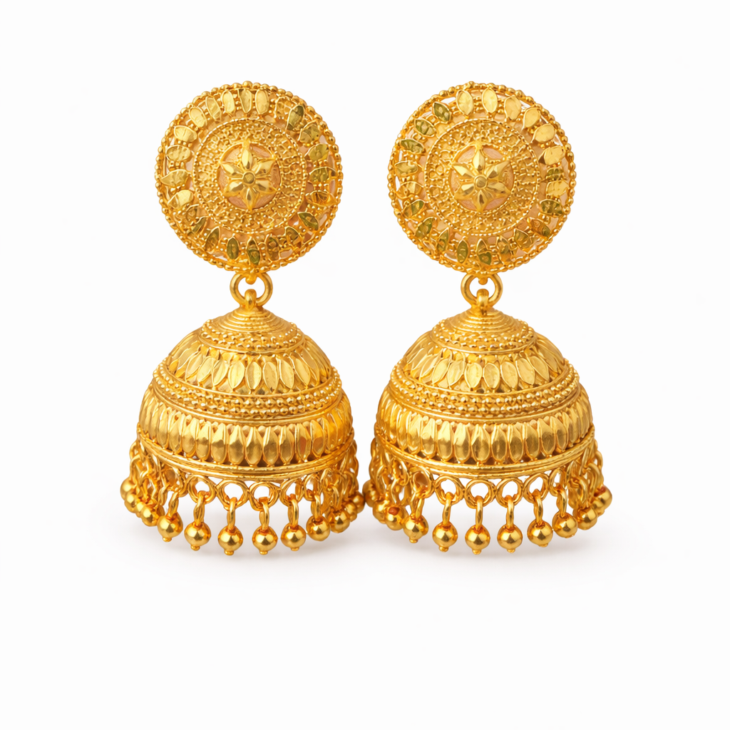 Classic Gold-Tone Filigree Jhumka