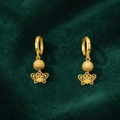 Elegant Gold-Tone Butterfly Drop Earrings