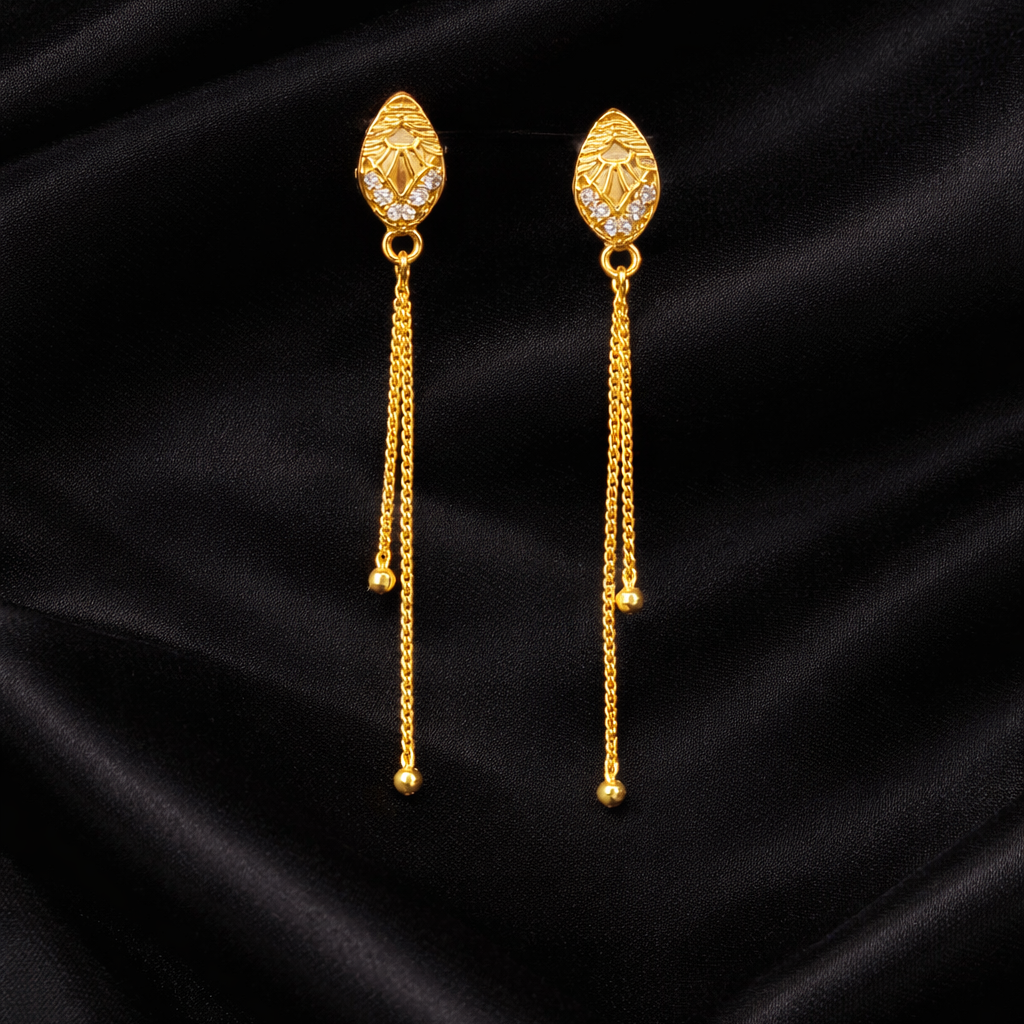 Gold-Tone Crystal Chain Drop Earrings