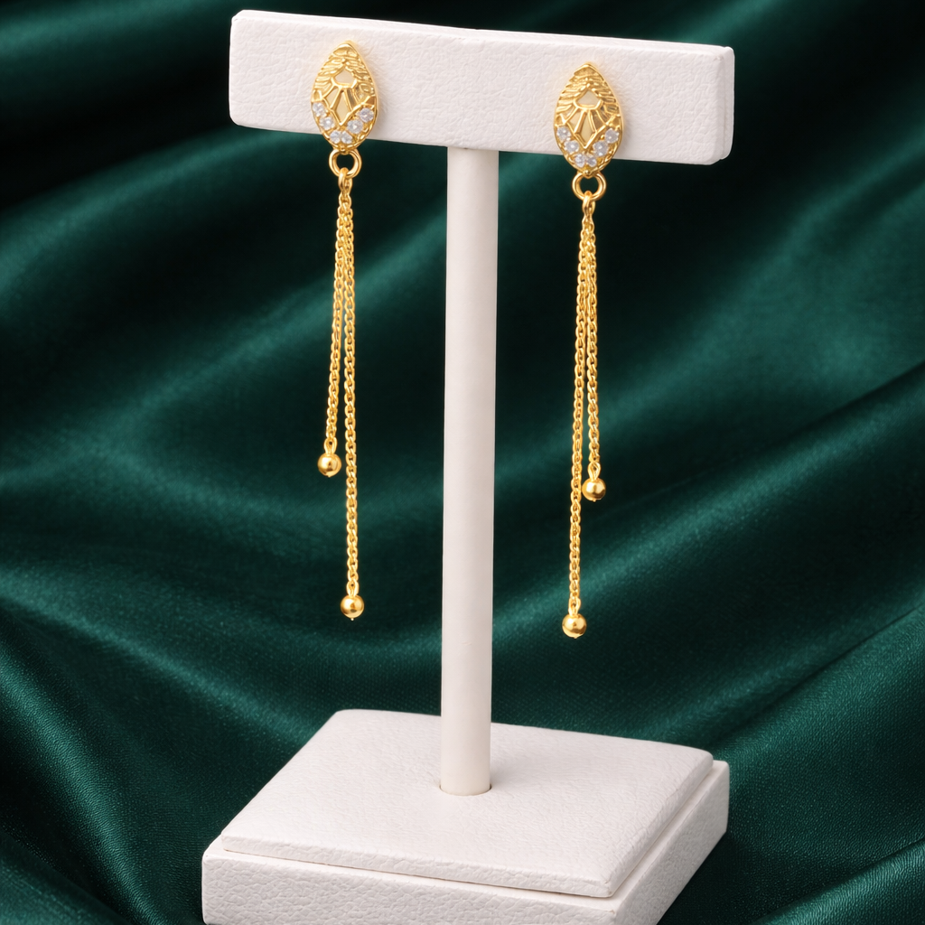 Gold-Tone Crystal Chain Drop Earrings