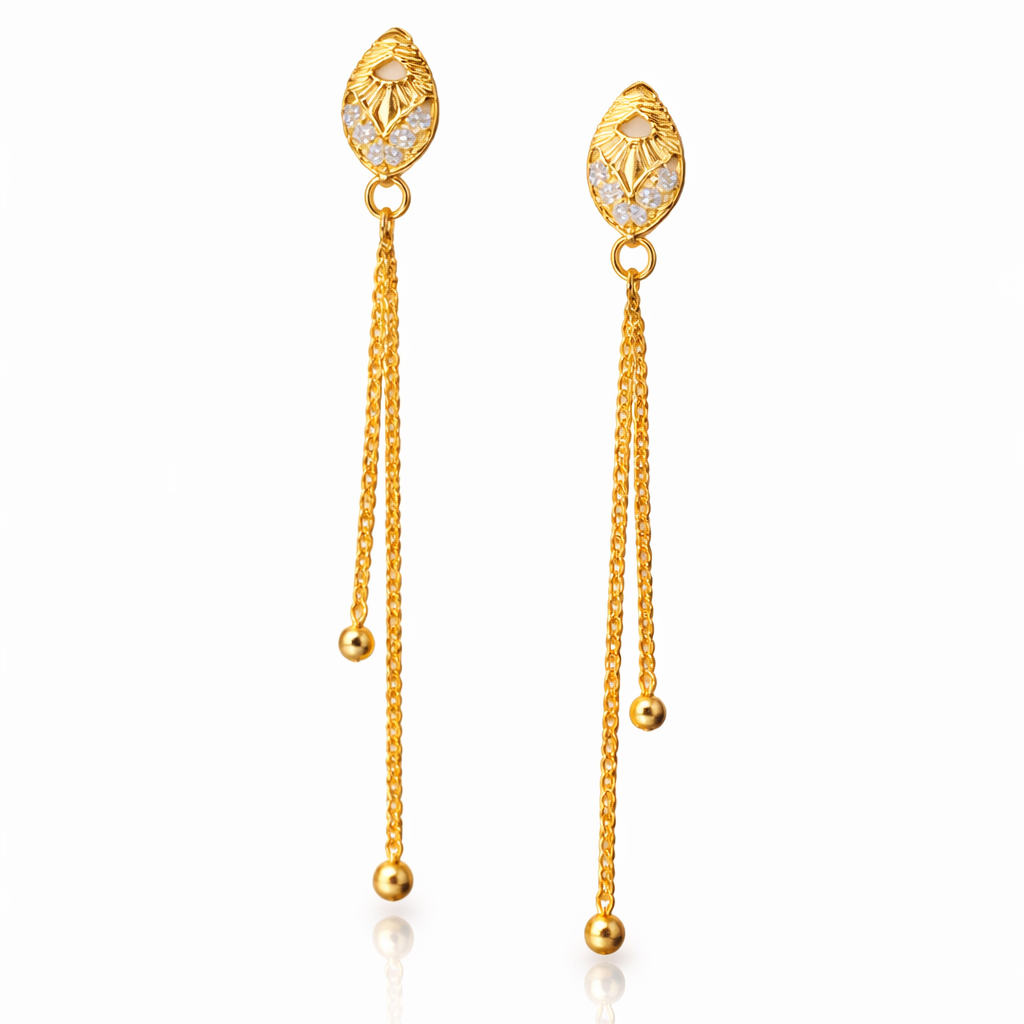 Gold-Tone Crystal Chain Drop Earrings