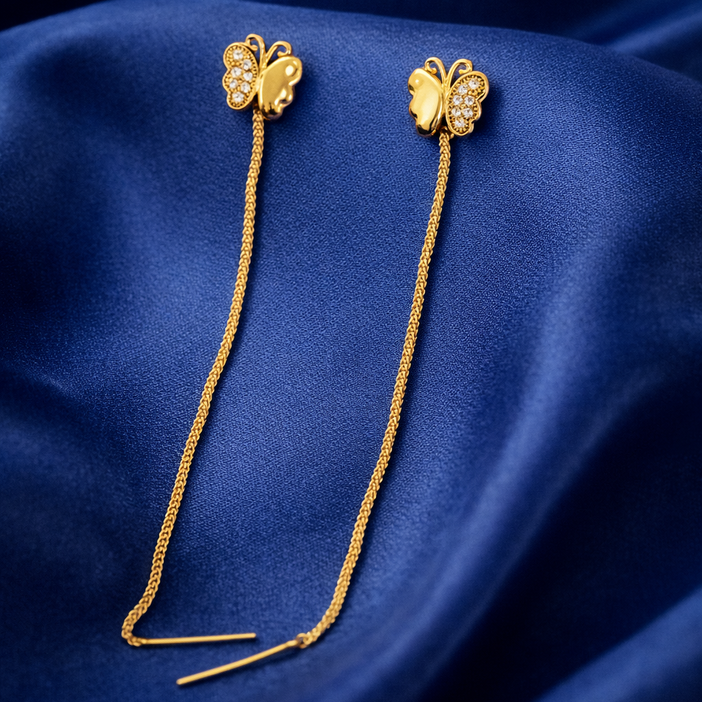 Butterfly Gold-Tone Chain Drop Earrings