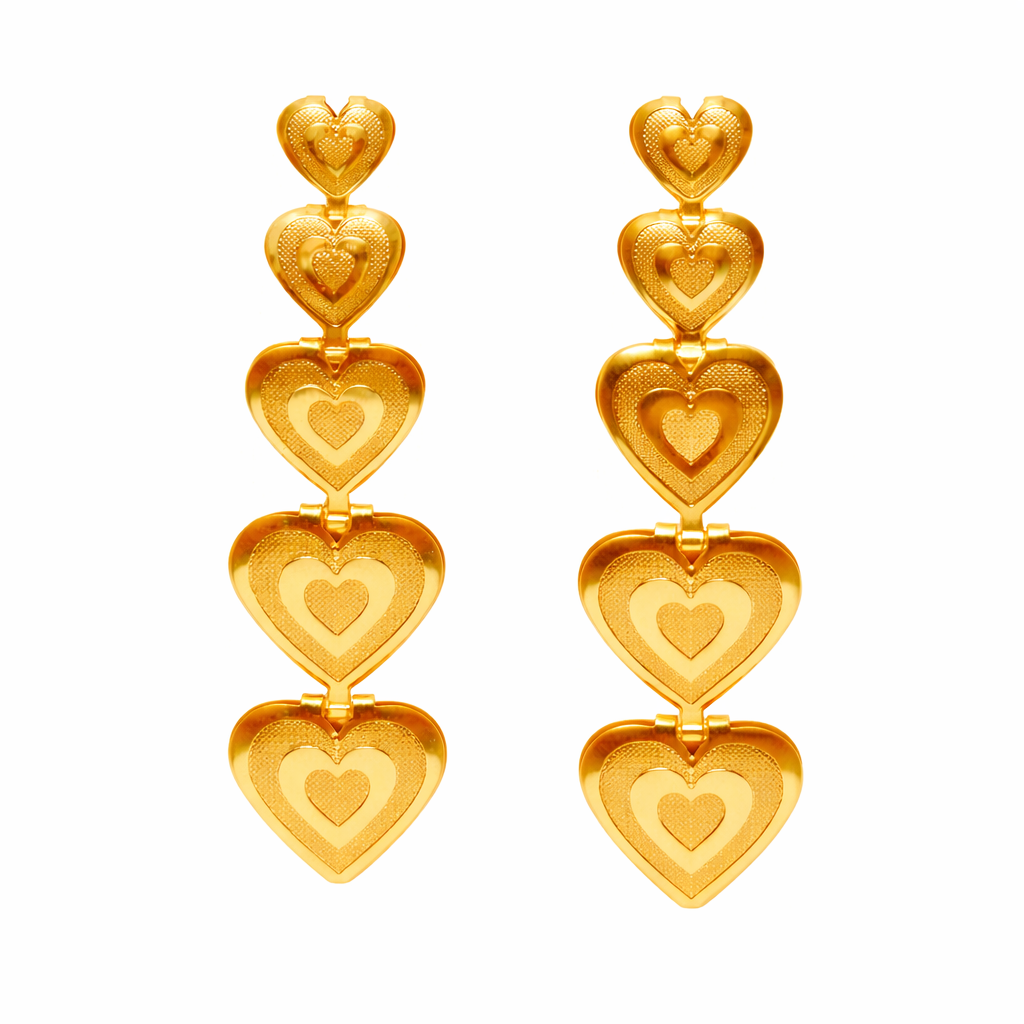 Heart Gold-Tone Drop Earrings