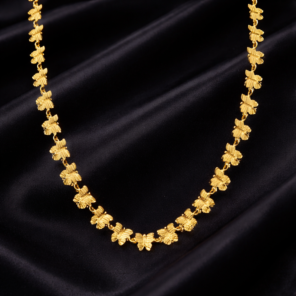 Gold-Tone Butterfly Charm Chain