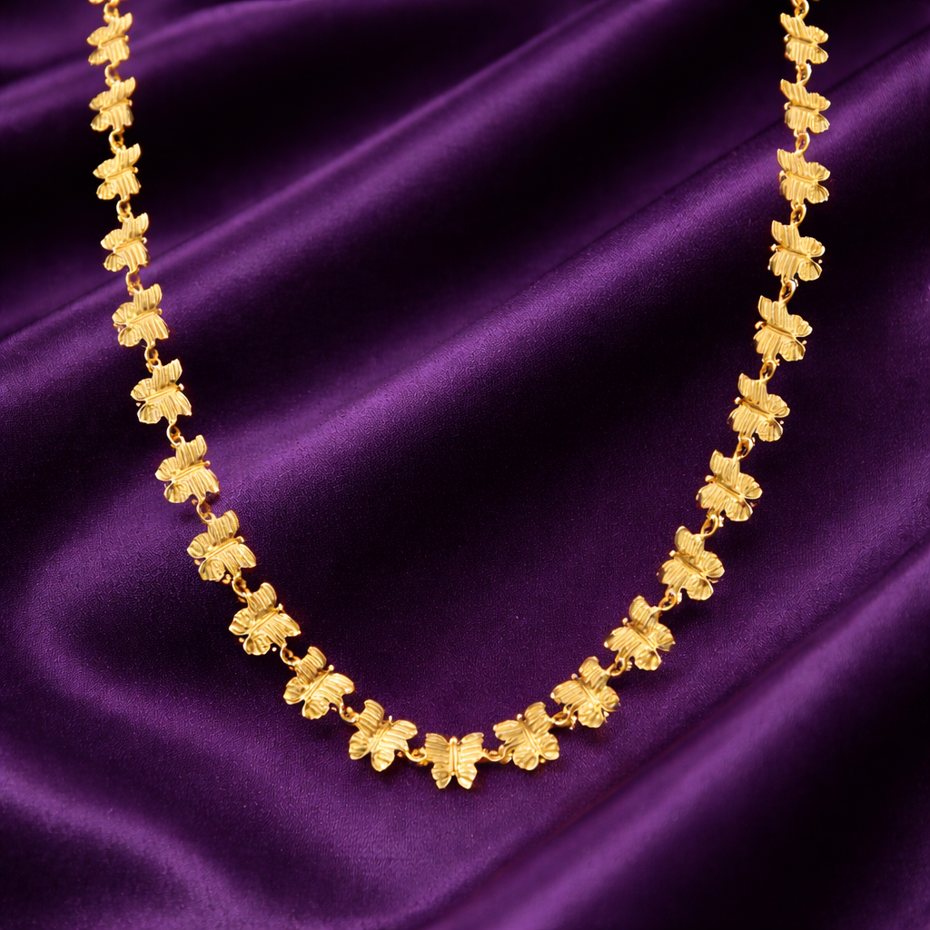 Gold-Tone Butterfly Charm Chain