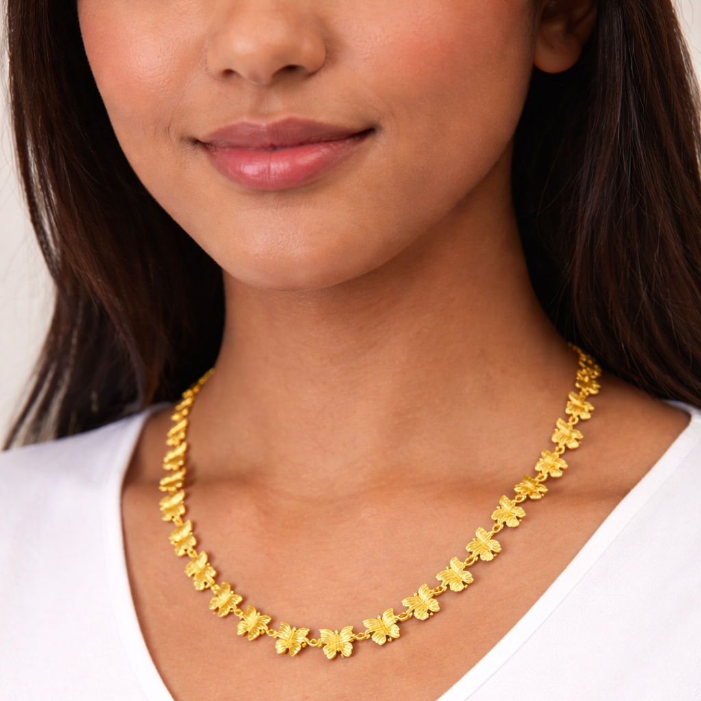 Gold-Tone Butterfly Charm Chain