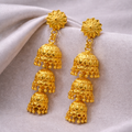Royal Triple Jhumka Gold-Tone