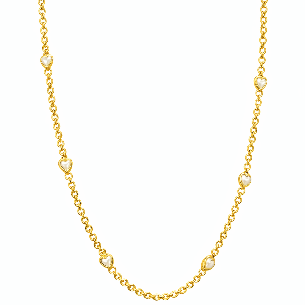 Gold-Tone Heart Charm Chain