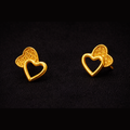 Minimal Heart Stud Gold-Tone Earrings
